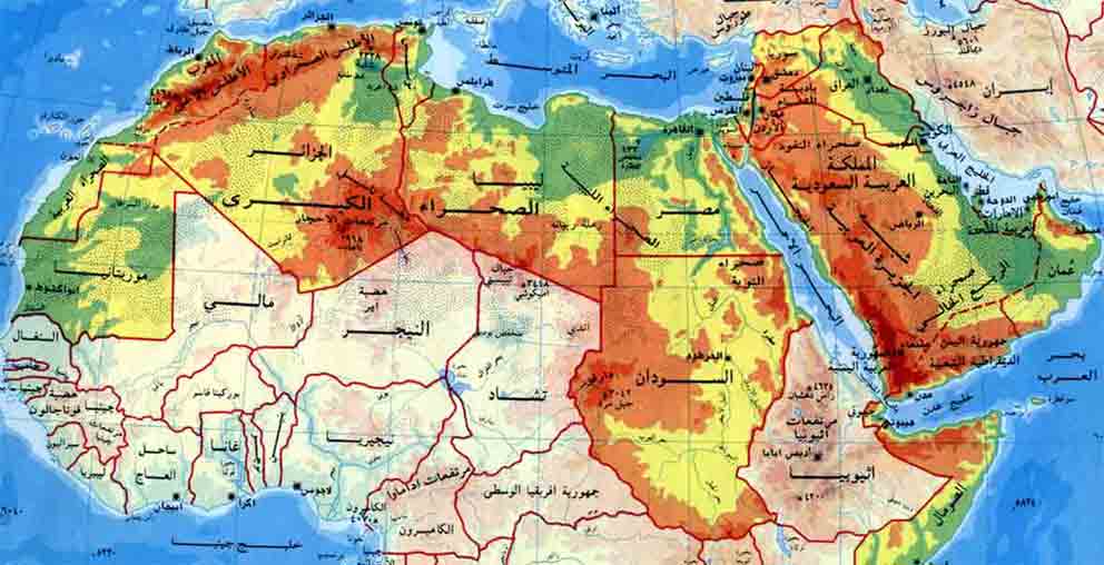 خريطة العالم العربي والاسلامي