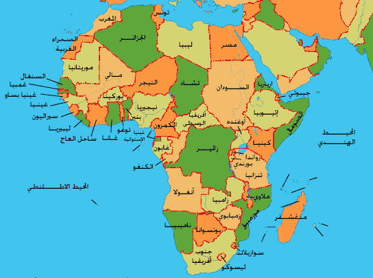 صورة خريطة قارة إفريقيا أسماء الدول باللغة العربية شاهد خريطة قارة