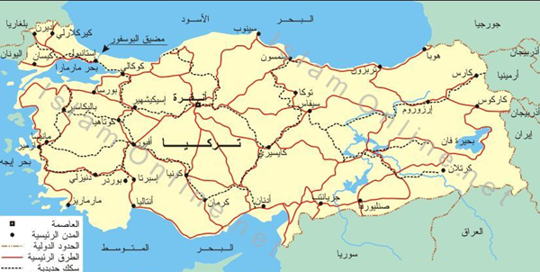 خريطة تركيا بالعربي Map Of Turkey خرائط تركيا منتدي المسافرون العرب