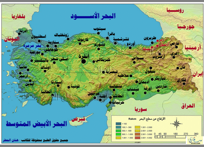 خريطة تركيا بالعربي , Map of Turkey , خرائط تركيا