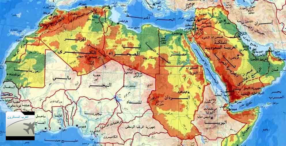 خريطة الوطن العربي خريطة العالم العربي المسافرون العرب