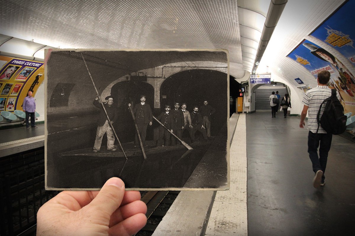 water-filled-metro-tracks-by-boat-metro-odeon-1910.jpg